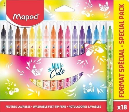 Buy wholesale 18 MINI CUTE markers, in PROMO SIZE (equivalent to 15+3) in a  cardboard sleeve